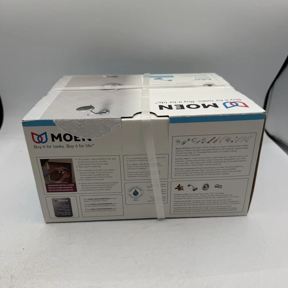 Moen 82603 Adler Tub Shower Faucet Posi-Temp Valve Included Chrome NEW OPEN BOX